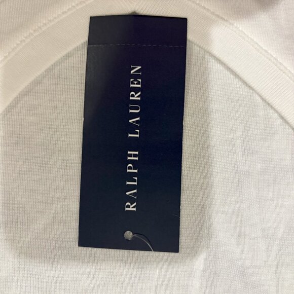 Polo Ralph Lauren Classic V-Neck T-Shirt – White with White Pony Logo - Picture 4 of 5